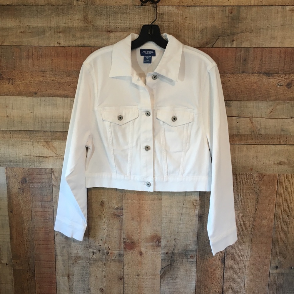 Arizona White Crop Denim Jacket